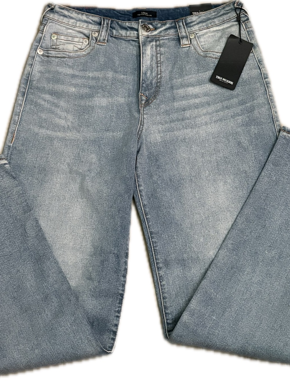 True Religion Leila High Rise Wide Leg Jeans Light Wash Size 30 NWT - Picture 6 of 13